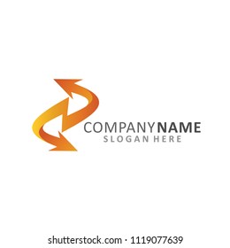 Letter N With Arrow Logo Template
