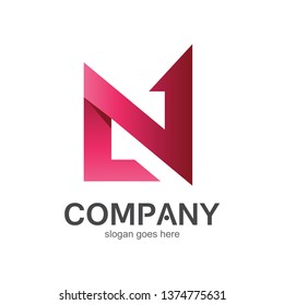 Letter N Arrow Logo Vector