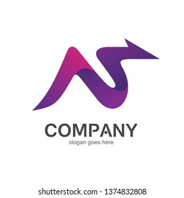 Letter N Arrow Logo Vector