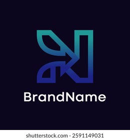Letter N Arrow Modern Logo Design