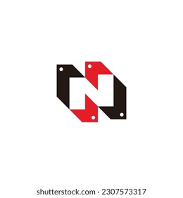 letter n arrow price tag colorful logo vector 