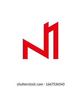 Vektorillustration des Buchstaben n in der schlichten geometrischen Linie