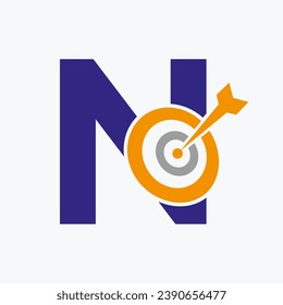 Logotipo de objetivo de flecha N Combinar con símbolo de destino Bow