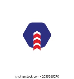 letter n arrows up geometric motion logo vector