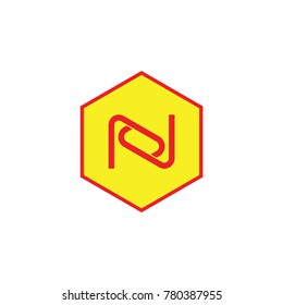 letter n attach line art logo vector
