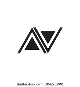 letter n or av triangle design logo vector