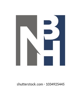 letter N B and H vector logo.