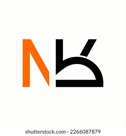 Letra N, B, K diseño de logotipo vectorial abstracto.