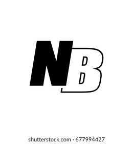 letter N and B logo overlapping black negative