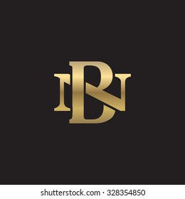 letter N and B monogram golden logo