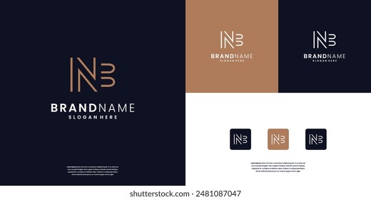 Plantilla de diseño de logotipo de monograma de letra N B.