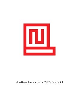 Letter N in B square geometric symbol simple logo vector