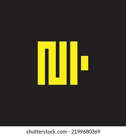 Letter N battery, square geometric symbol simple logo vector