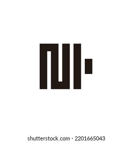 Letter N battery, square geometric symbol simple logo vector