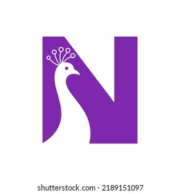 Letter N Beautiful Peacock Logo Template Vector Template Colorful Logotype