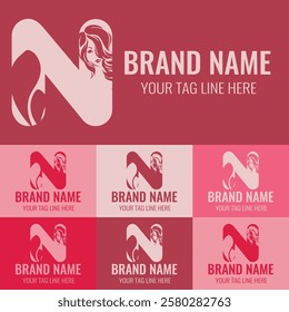 letter N. Beauty letters. Vintage ornament initial Alphabet. Logo vector 
