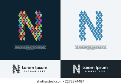 Letter N bit creative and colorful logo 