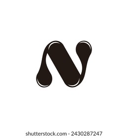 letter n black oil liquid logo vector 