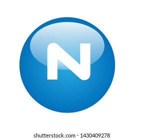 letter n in a blue circle
