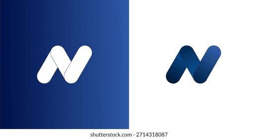 letter n with blue gradient logo