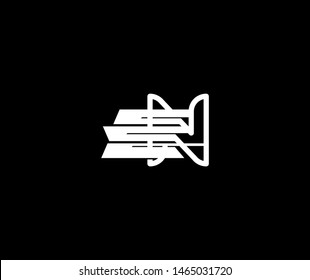 Letter N Bold Solid Fast Shape Modern Element Logo