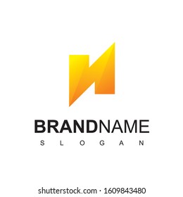 Letter N Bolt Logo Design Inspiration