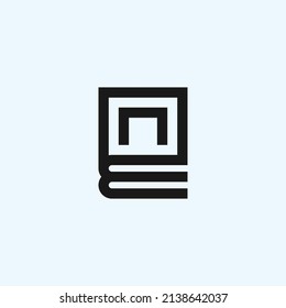 letter n book logo design icon vector silhouette illustration