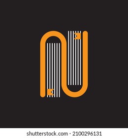 LETTER N BOOKMARK LOGO TEMPLATE VECTOR