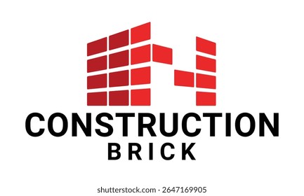 Letter N brick logo design vector template