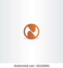 letter n brown circle vector icon design