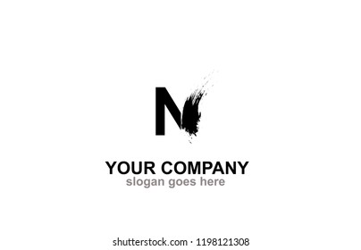 Letter N Brush Logo Design Concept