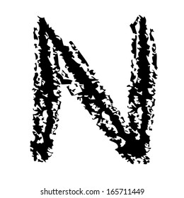 Letter N Brushed