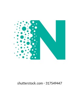 Letter N Bubbles Vector