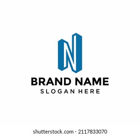 Letter N building logo design inspiration