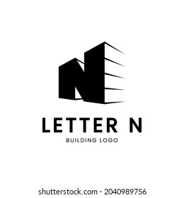 letter N building logo vector illustration