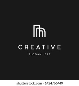 Letter N Building Outline Creative Business Logo