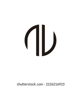 Letter N building, rounded geometric symbol simple logo vector