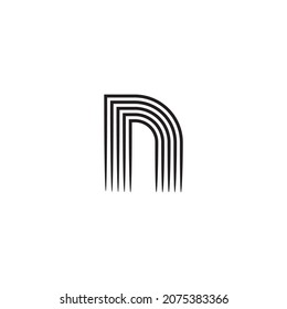 letter N N N N building simple symbol logo vector