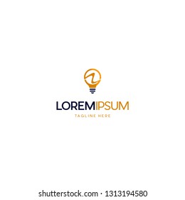 Letter N Bulb Idea Solution Abstract Creative Business Modern Logo