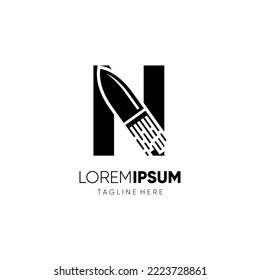 Letter N Bullet Logo Design Vector Icon Graphic Emblem Illustration 