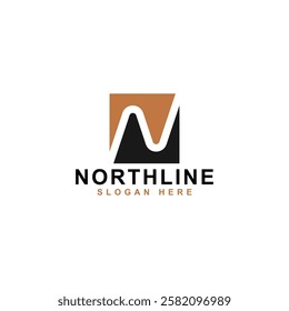 letter N business logo design with square shape background. You can use to Z or S logo