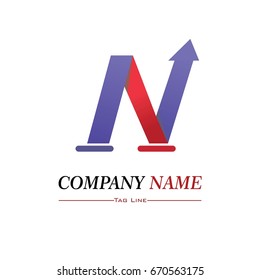 letter N bussiness and finace logo design