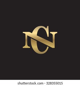 letter N and C monogram golden logo