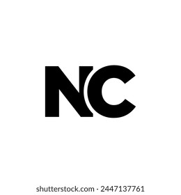 Letter N and C, NC logo design template. Minimal monogram initial based logotype.