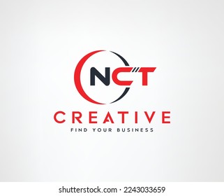 Letter N C T typography vector Logo design