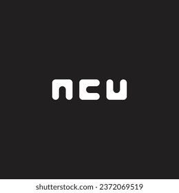 Letter n c U square curve geometric symbol simple logo vector