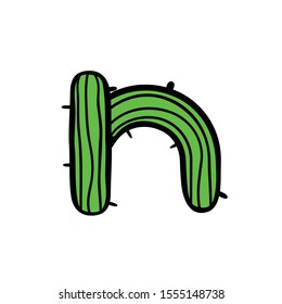 the letter N cactus logo

letter logo combined with cactus.
or cactus fonts.