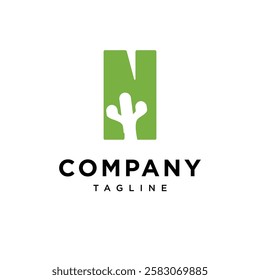 Letter N cactus Logo Icon Vector