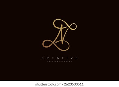 Letter N calligraphy Logo, Luxury letter N with infinity icon combination, vector illustration