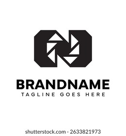 Letter N Camera Aperture Logo, symbolizing focus, vision, and photographic precision